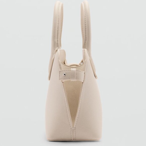 MANGO Off-White Double-Handle Bowling Bag/NWT - Picture 3 of 14